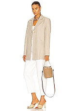 Chloe Small Woody Basket Bag in White, view 2, click to view large image.