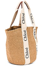 Chloe Large Woody Tote Bag in White, view 4, click to view large image.