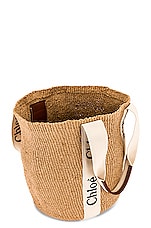 Chloe Large Woody Tote Bag in White, view 5, click to view large image.