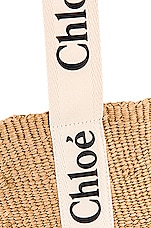 Chloe Large Woody Tote Bag in White, view 7, click to view large image.