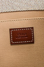 Chloe Medium Woody Tote Bag in White & Brown, view 6, click to view large image.