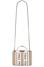 Chloe Mini Woody Tote Bag in White, view 1, click to view large image.