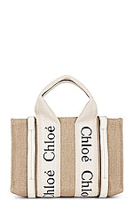 Chloe Mini Woody Tote Bag in White, view 4, click to view large image.