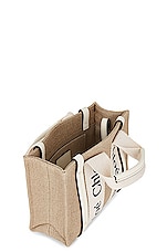 Chloe Mini Woody Tote Bag in White, view 6, click to view large image.