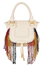 Chloe Small Marcie Satchel Bag in Nude, view 3, click to view large image.