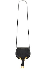 Chloe Nano Marcie Saddle Bag in Black, view 1, click to view large image.
