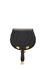 Chloe Nano Marcie Saddle Bag in Black, view 3, click to view large image.