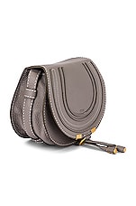 Chloe Small Marcie Grained Calfskin Saddle Bag in Cashmere Grey, view 5, click to view large image.
