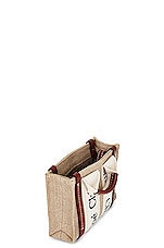 Chloe Woody Nano Tote Bag in White & Brown, view 6, click to view large image.