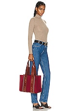 Chloe Woody Tote Bag in Dark Red, view 2, click to view large image.