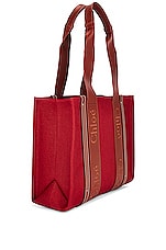 Chloe Woody Tote Bag in Dark Red, view 4, click to view large image.
