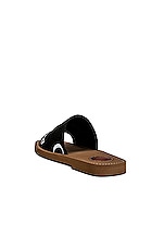 Chloe Woody Flat Slides in Black, view 3, click to view large image.