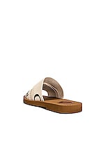 Chloe Woody Flat Slides in White, view 3, click to view large image.