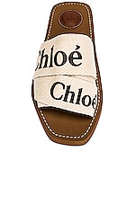 Chloe Woody Flat Slides in White, view 4, click to view large image.