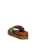 Chloe Wavy Flat Mules in Multicolor Brown, view 3, click to view large image.