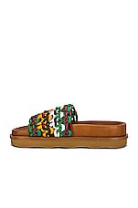 Chloe Wavy Flat Mules in Multicolor Brown, view 5, click to view large image.