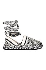 Chloe Meril Espadrille Flats in White & Black, view 1, click to view large image.