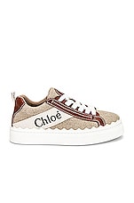 Chloe Lauren Sneakers in White & Brown, view 1, click to view large image.