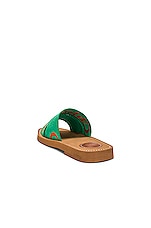 Chloe Woody Sandal in Green & Orange, view 3, click to view large image.