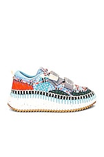 Chloe Nama Mesh Sneaker in Multicolor Red, view 1, click to view large image.