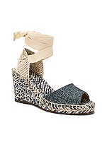 Chloe Piia Espadrille Sandal in Denim, view 2, click to view large image.