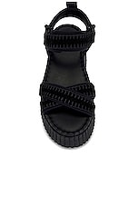 Chloe Nama Sandal in Jet Black, view 4, click to view large image.
