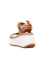 Chloe Nama Sandal in Smooth Tan, view 3, click to view large image.