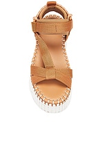 Chloe Nama Sandal in Smooth Tan, view 4, click to view large image.