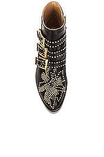 Chloe Susanna Leather Studded Booties in Black & Gold, view 4, click to view large image.