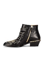 Chloe Susanna Leather Studded Booties in Black & Gold, view 5, click to view large image.
