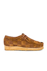 Clarks Wallabee Check Shoe in Cola, view 1, click to view large image.