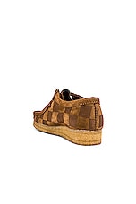 Clarks Wallabee Check Shoe in Cola, view 3, click to view large image.