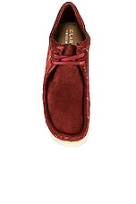 Clarks Wallabee Dance Hall Shoe in Burgundy, view 4, click to view large image.