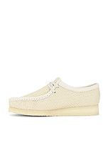 Clarks Wallabee Boot in Off White Mesh, view 5, click to view large image.
