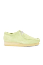 Clarks Wallabee Boot in Pale Lime Suede, view 1, click to view large image.