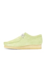 Clarks Wallabee Boot in Pale Lime Suede, view 5, click to view large image.