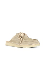 Clarks Desert Nomad Mule in Pale Grey Suede, view 2, click to view large image.