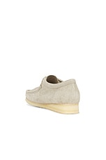 Clarks Wallabee Boot in Pale Grey Suede, view 3, click to view large image.