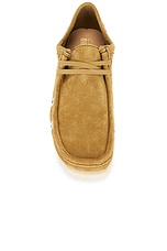 Clarks Wallabee Boot in Dark Olive Emb, view 4, click to view large image.