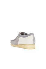 Clarks Wallabee Boot in Grey & Off White, view 3, click to view large image.