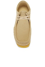Clarks Wallabee Vegan in Sand Vegan, view 4, click to view large image.
