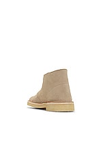Clarks Desert Boot in San Suede in Sand Suede, view 3, click to view large image.