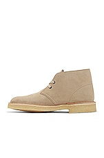 Clarks Desert Boot in San Suede in Sand Suede, view 5, click to view large image.