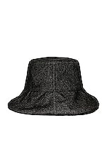 Clyde Reversible Denim Sherpa Bucket Hat in Black Denim & Black Shearling, view 1, click to view large image.