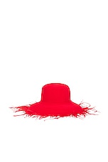 Clyde Plasma Hat in Scarlet Velour, view 2, click to view large image.