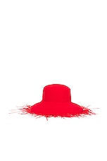 Clyde Plasma Hat in Scarlet Velour, view 3, click to view large image.