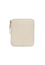 COMME des GARCONS Star Embossed Zip Fold Wallet in Off White, view 1, click to view large image.