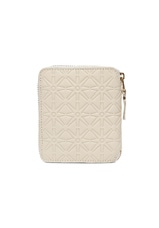 COMME des GARCONS Star Embossed Zip Fold Wallet in Off White, view 2, click to view large image.