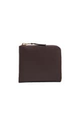 COMME des GARCONS Small Zip Wallet in Brown, view 1, click to view large image.