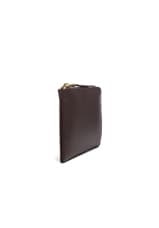 COMME des GARCONS Small Zip Wallet in Brown, view 3, click to view large image.